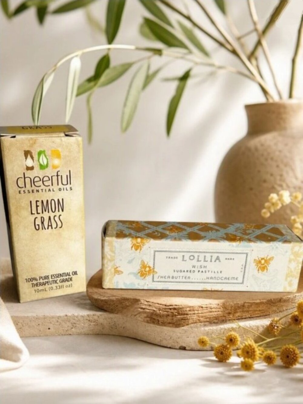 Relaxation Mini Bundle - Lemongrass Oil + Lollia Wish Hand Cream - NWT